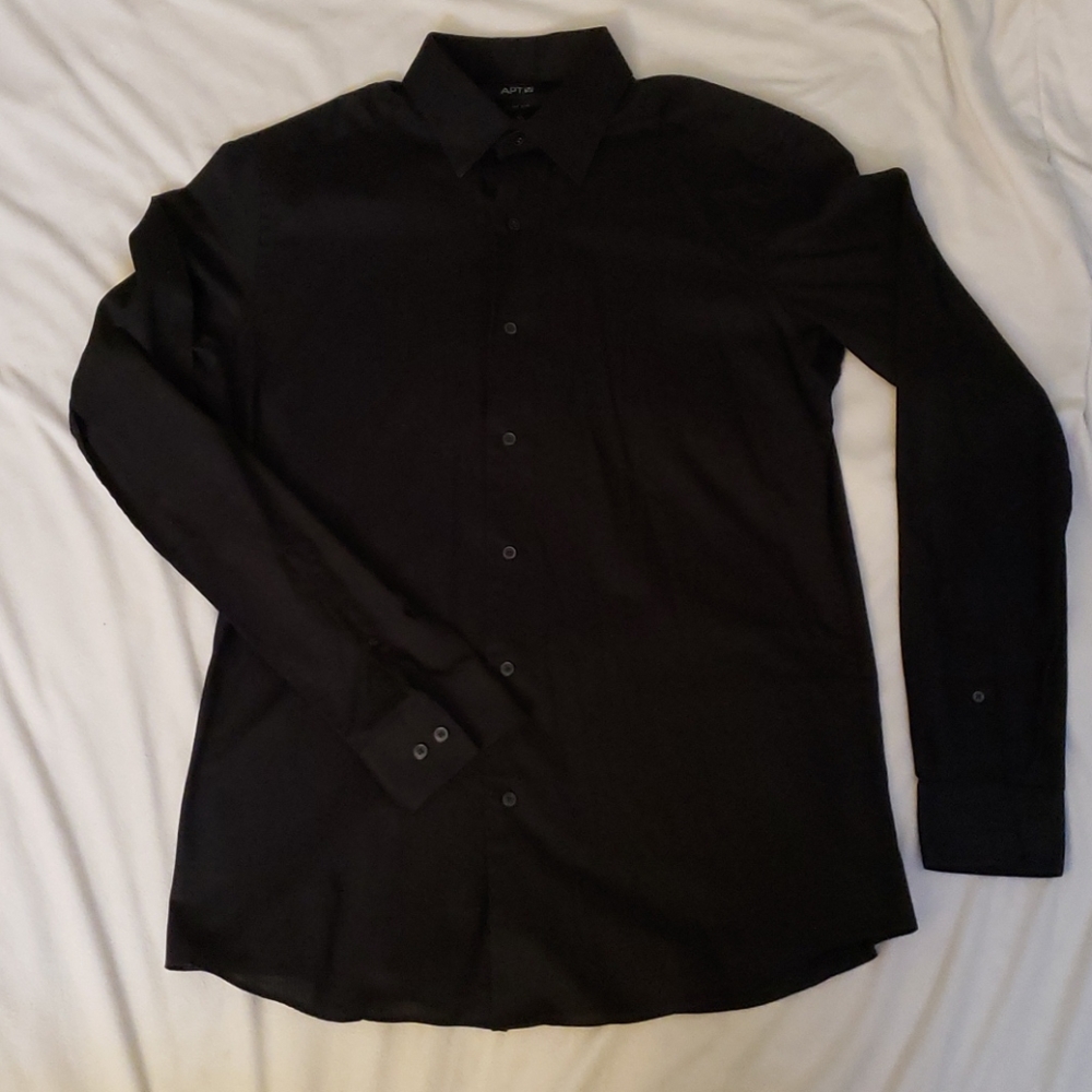 APT. 9 Black slim-fit dress shirt